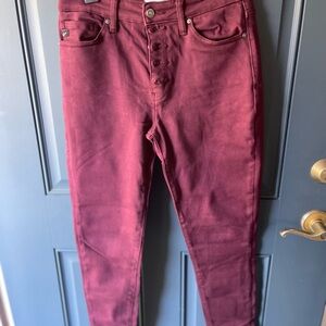 KanCan Women's Burgundy Jeans